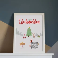 Digitales Sparbuch | Personalisiertes Geldgeschenk | QrCode Bild | Motiv Frohe Weihnachten
