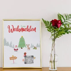 Digitales Sparbuch | Personalisiertes Geldgeschenk | QrCode Bild | Motiv Frohe Weihnachten
