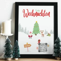 Digitales Sparbuch | Personalisiertes Geldgeschenk | QrCode Bild | Motiv Frohe Weihnachten