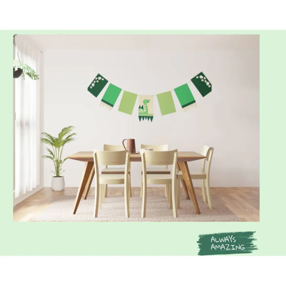 Dino Kindergeburtstag Bastelbox | Dino Girlande | Dino Deko Geburtstag | Dino Einladungskarten