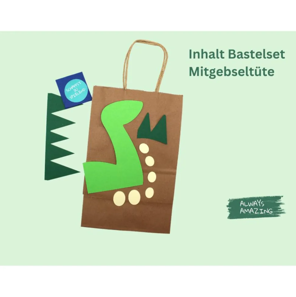 Dino Kindergeburtstag Bastelbox | Dino Girlande | Dino Deko Geburtstag | Dino Einladungskarten