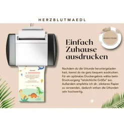 Dino Urkunde für Dinoparty - Einzigartige Mitgebsel für den Kindergeburtstag als digitaler Download