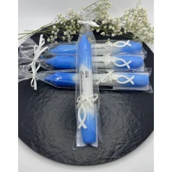 Dip Dye Kerze zur Kommunion | Blau