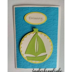 DIY - Karte Einladung Kommunion Mit Gott in einem Boot