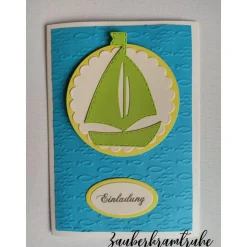 DIY - Karte Einladung Kommunion Mit Gott in einem Boot