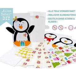 DIY Adventskalender „Pinguin“ – 24 Tütchen-Set zum Selberbefüllen