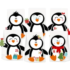 DIY Adventskalender „Pinguin“ – 24 Tütchen-Set zum Selberbefüllen