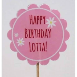 DIY Cupcake-Topper Personalisiert Happy Birthday blau mit Name