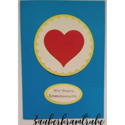 DIY Einladung zur Kommunion 10 Karten Herz Auge zum selber basteln