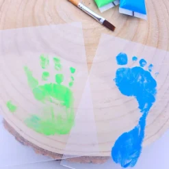 DIY Geschenk Weihnachten | Bastelset Holzanhänger mit Handabdruck – Erstes Weihnachten Geschenk für Kinder & Familie