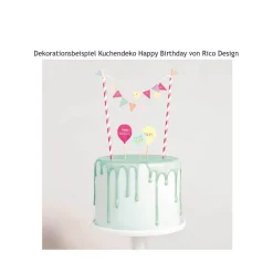 DIY Set für Kuchendekoration Happy Birthday pastell