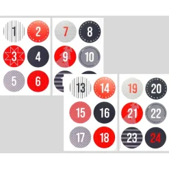 DIY SET, Tüten Schachteln Aufkleber Sticker Twine rot weiß, Adventskalender selber Befüllen, Weihnachten