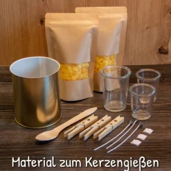 DIY-Set mit 200g Bienenwachs „Natürliche Kerzen selbst gießen“