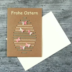 3D-Klappkarte **STICKEi** von ZWEIFARBIG mit Kuvert Grußkarte Ostergrüße Osterkarte Ostern Kraftpapier