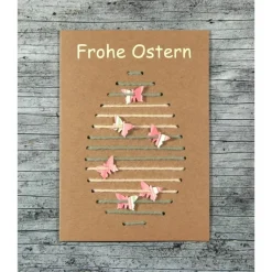 3D-Klappkarte **STICKEi** von ZWEIFARBIG mit Kuvert Grußkarte Ostergrüße Osterkarte Ostern Kraftpapier