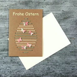 3D-Klappkarte **STICKEi** von ZWEIFARBIG mit Kuvert Grußkarte Ostergrüße Osterkarte Ostern Kraftpapier