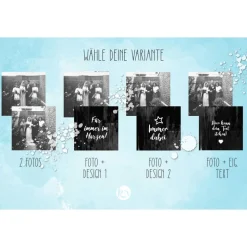 Doppelseitiges Memorial Mond Anhänger für Brautstrauß mit Platz für zwei Fotos – Handgefertigt, personalisierbar