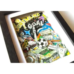 Dortmund Fussball Stadion 3D bild gerahmt Geschenk fussballfan verein fan wandbild
