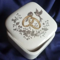 Dose für Hochzeitserinnerungen echt Gold mit Tauben,Braut,Hochzeit,Brautschmuck,Brautkleid,Ringe,Eheringe,