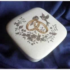 Dose für Hochzeitserinnerungen echt Gold mit Tauben,Braut,Hochzeit,Brautschmuck,Brautkleid,Ringe,Eheringe,
