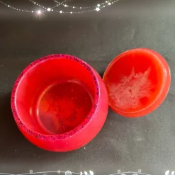 Dose mit Deckel in pink mit Glitzer