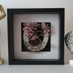 Drahtbaum als Kirschblütenbaum im Bonsai Look mit Hufeisen/ Geschenk zur Hochzeit, Geburt & Taufe/ Wunsch Anfertigung