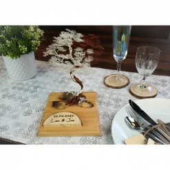 Drahtbaum, Verlobung Geschenk personalisierbar - einzigartiges Verlobungsgeschenk - Hochzeitsgeschenk aus Holz und Draht