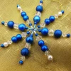 Drahtstern, Perlenstern, meerblau, crystal, Weihnachtssterne als Geschenk oder Baumanhänger