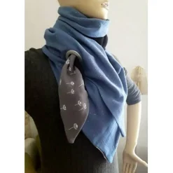 Dreiecktuch  / Musselin Double Gauze / blau schwarz grau/ Schaltuch / Halstuch/ Wickelschal/ Loop / Musselintuch