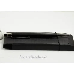 Druckbleistift - Ebenholz handgedrechselt Klipp silberfarben Berliner Unikat