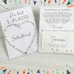 Du bist 1. Klasse | Fensterschmuck mit Heilstein Aventurin für die Schultüte | Geschenke für Schulanfang