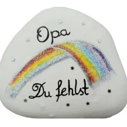 DU FEHLST Regenbogen - Ein einzigartiger, individueller Trauerstein