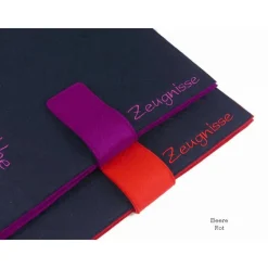 dunkelblaue Zeugnismappe mit eingesticktem Namen, Filz, Dokumentenmappe A4, Geschenke zur Einschulung