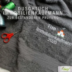 Duschtuch mit Namen, Geschenkidee - Abschluss-Prüfung - Berufs-Ausbildung