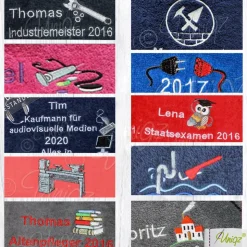 Duschtuch mit Namen, Geschenkidee - Abschluss-Prüfung - Berufs-Ausbildung