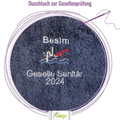 Duschtuch mit Namen, Geschenkidee - Abschluss-Prüfung - Berufs-Ausbildung
