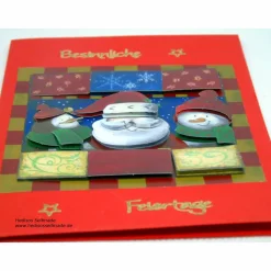 3-D-Weihnachtskarte mit #Schneemann #Weihnachtsmann und #Pinguin