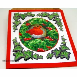 3-D-Weihnachtskarte mit #Vogel im Efeu