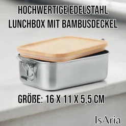 Edelstahl Lunchbox Einhorn mit Bambus Deckel/Personalisiert/Büro/Kindergarten/Einschulung/ Brotdose mit Namen/Kita