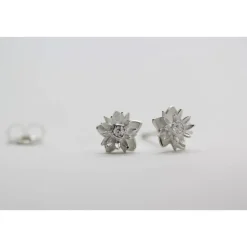 Edelweiß Ohrstecker, Silber