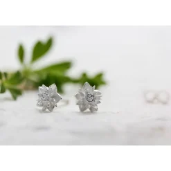 Edelweiß Ohrstecker, Silber