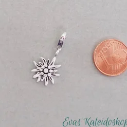 Edelweiss Charm/Anhänger aus Sterlingsilber in zwei Größen