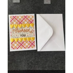 Edle Grußkarte, Danke, Thank you, Handarbeit mit Umschlag