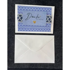 Edle Grußkarte, Dankeschön, Handarbeit mit Umschlag