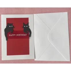 Edle Grußkarte, Geburtstag, Happy Birthday, Katzenmotiv