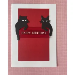 Edle Grußkarte, Geburtstag, Happy Birthday, Katzenmotiv