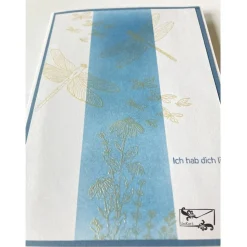 Edle Valentinstagskarte Liebeskarte in blau/weiß/gold gefertigt in Handarbeit mit Stampin'Up Material u.a.