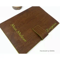 edle Zeugnismappe personalisiert, Dokumentenmappe A4, Kork, tolle Geschenkidee zum Schulanfang, Einschulung