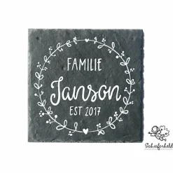 Edles Hochzeitsgeschenk: Personalisiertes Türschild aus Schiefer mit Namen & Jahreszahl – Wetterfest & Einzigartig