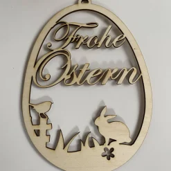Ei "Frohe Ostern" zum Aufhängen, Osterdeko in Eiform
